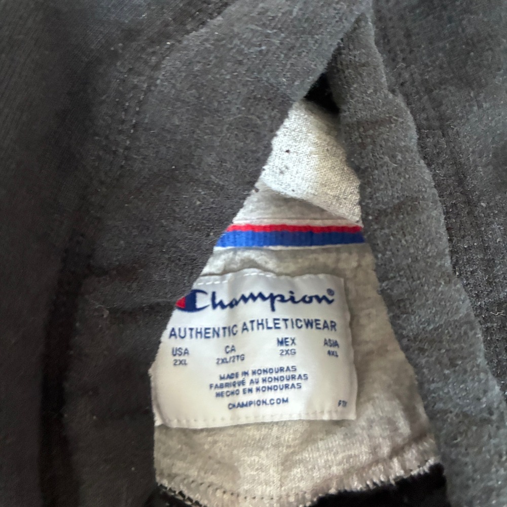 Champion Mens Black Pullover Hoodie Sweatshirt Size 2XL Authentic Athleticwear - Picture 3 of 4